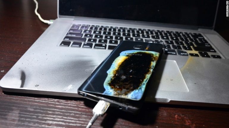 note 7 still catches fire