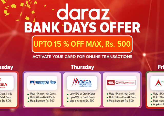 Daraz Bank Days offer